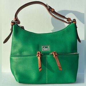 Vintage Dooney & Bourke Kelly Green Dillen 2 Pebble Leather handbag